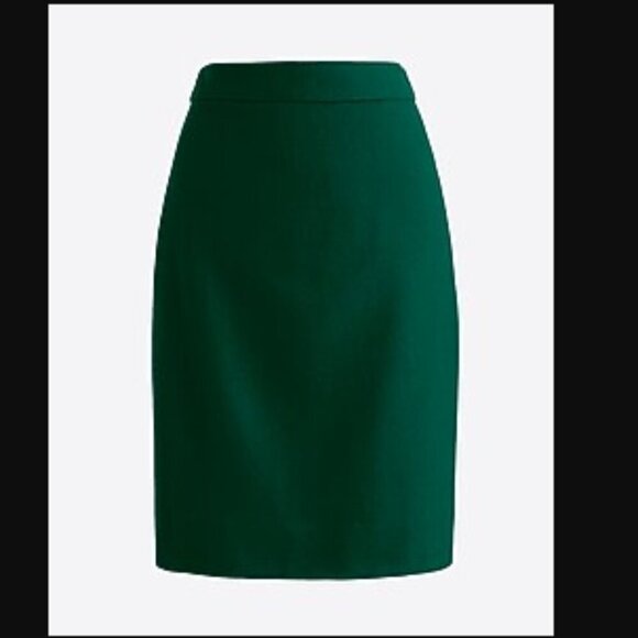 J. Crew Green 2 Pencil® Skirt in Double-Serge Wool Size 6 - Picture 1 of 14